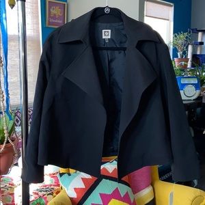 NWT Black Anne Klein open cropped blazer